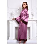 Женский длинный халат атласный с кружевом Фрез 1287