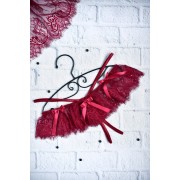 Ажурные трусики с разрезом Бургунди 