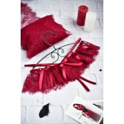 Ажурные трусики с разрезом Бургунди 